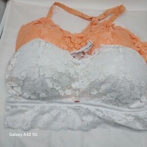 Jadak White Lace Bralette Braless Halter Neck Racerback Brand NEW 2X/3X size